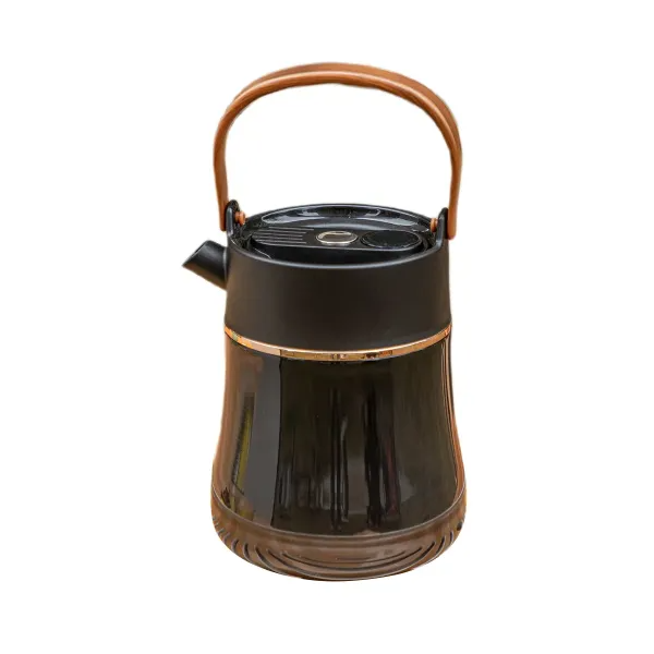 Чайник-термос із заварником та датчиком температури та ручкою з дисплеєм 700 мл Чорний (HP-14-22B)