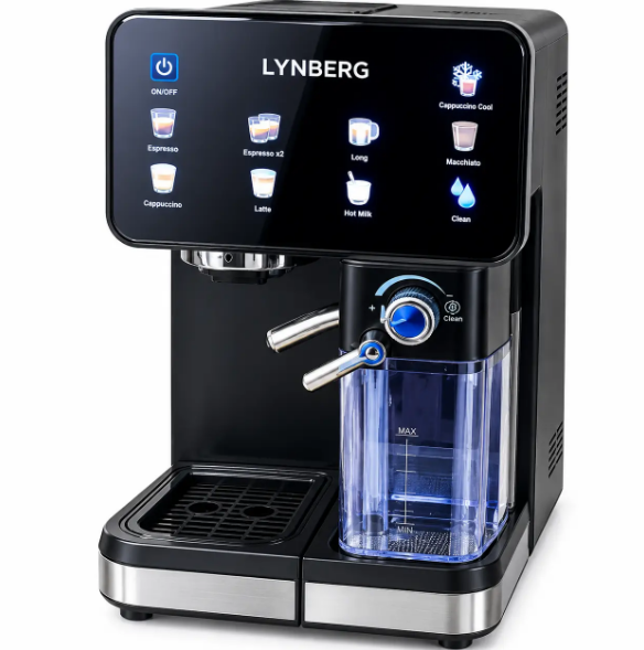 Кофемашина Lynberg Cafe Lux 20K LB5803 20 бар 3000Вт с сенсорным управлением автоматическая (5105) Кофемашина Lynberg Cafe Lux 20K LB5803 20 бар 3000Вт с сенсорным управлением автоматическая (5105)