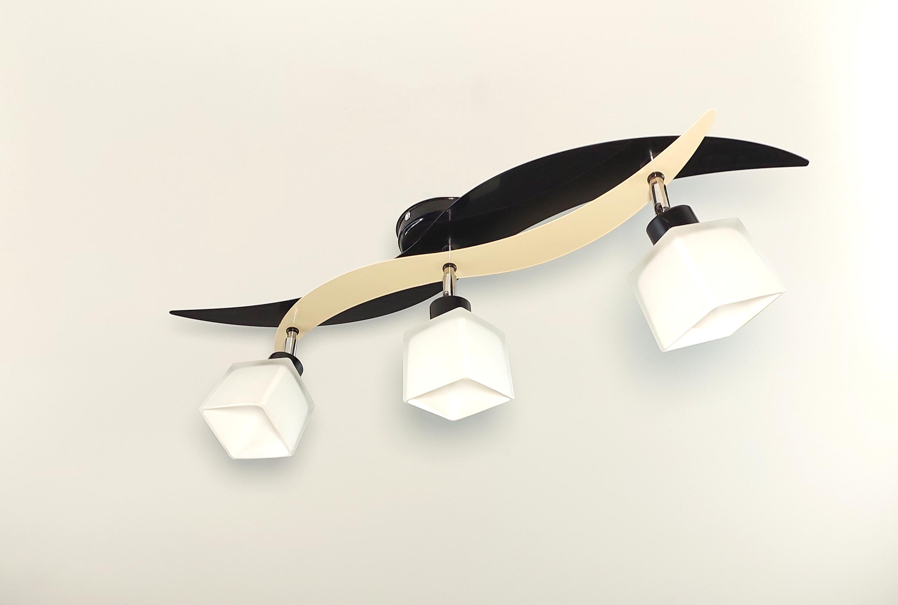 Люстра потолочная 8008/3 на три поворотных плафона металлическая Черный/Бежевый - фото 2 Люстра потолочная 8008/3 на три поворотных плафона металлическая Черный/Бежевый - фото 2