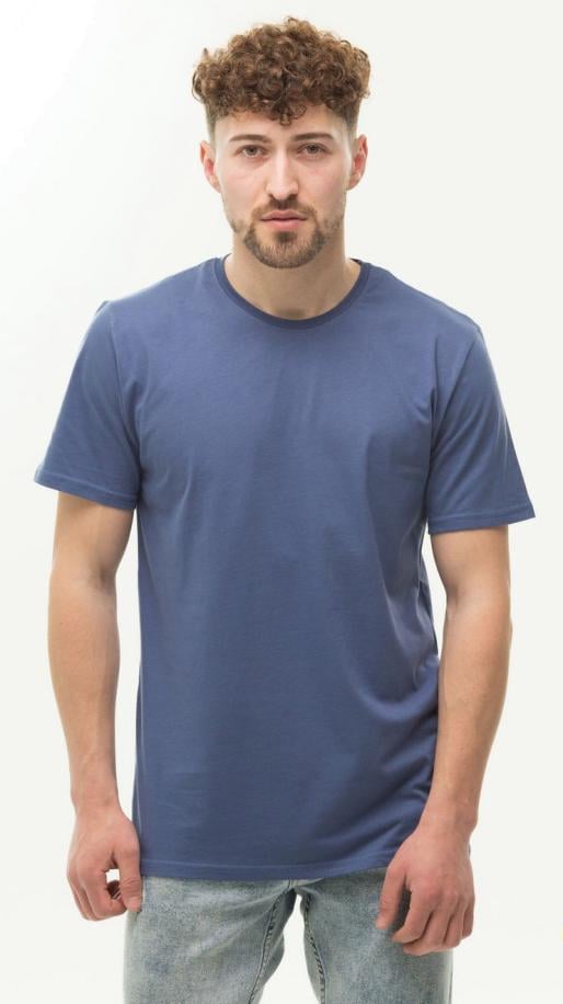 Футболка мужская однотонная Наталюкс 12-1338839176 приталенная 3XL Джинс (72189)