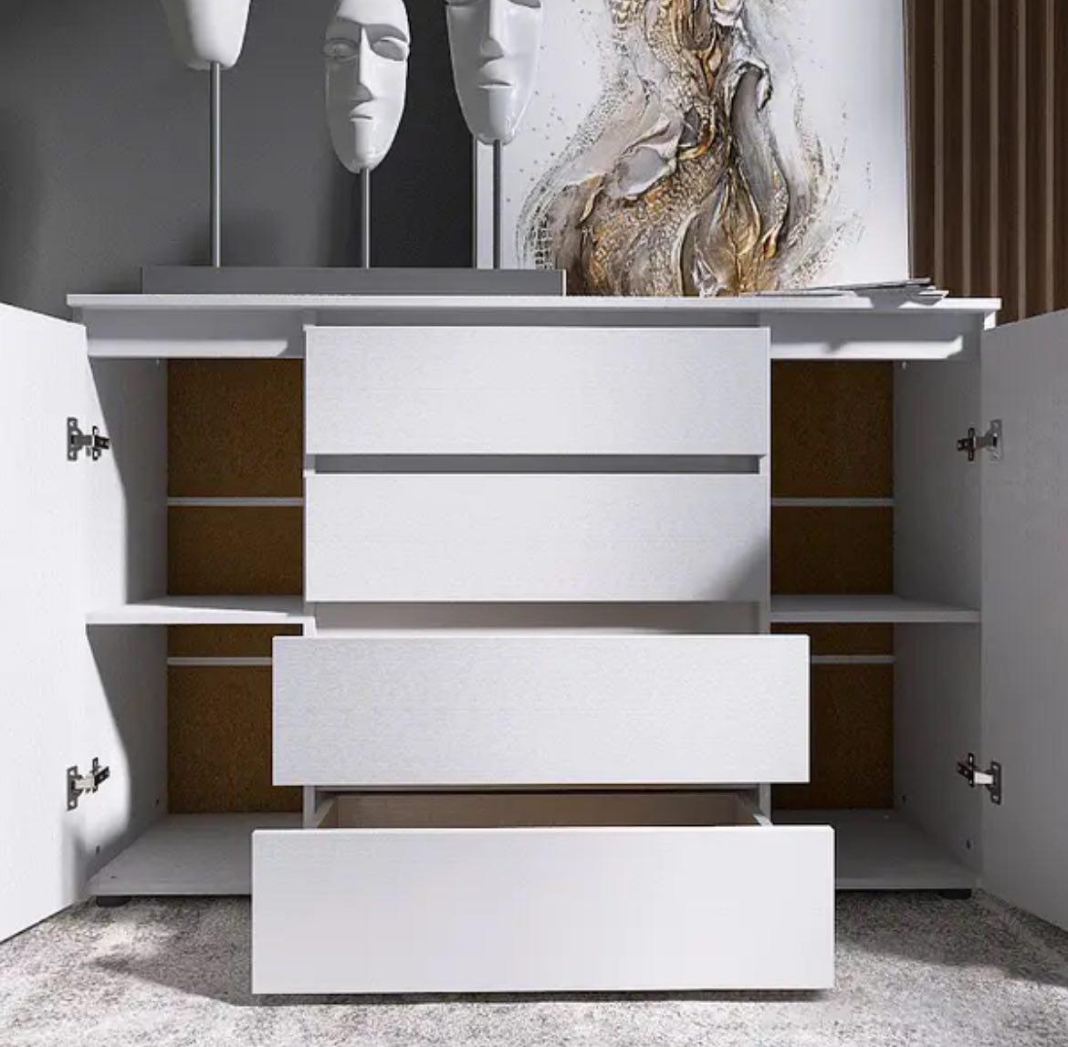 Комод КЛ-4 Лайт Эверест 930х380х1400 мм 2Д 4Ш Белый - фото 2 Комод КЛ-4 Лайт Эверест 930х380х1400 мм 2Д 4Ш Белый - фото 2