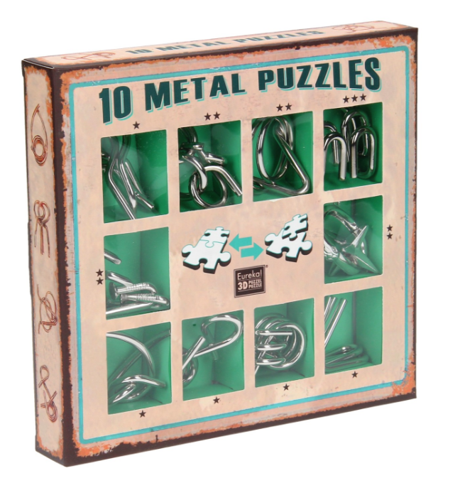 Набір металевих головоломок Metal Puzzle Green Eureka 10 шт. Набір металевих головоломок Metal Puzzle Green Eureka 10 шт.