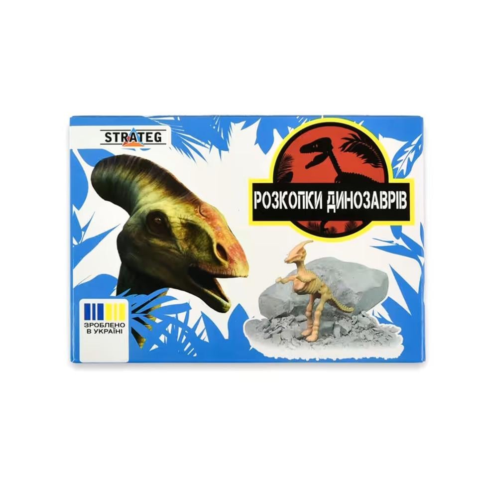 Набор для экспериментов Strateg Раскопки динозавров Скелет 11х3х7,5 см от 3 лет Хаки (ID-175-E-47)