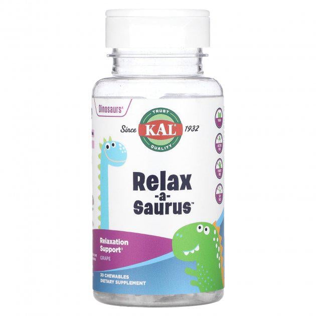 Смесь KAL Dinosaurs Relax-a-Saurus L-теанин Виноград 30 таблеток (CAL-60221)