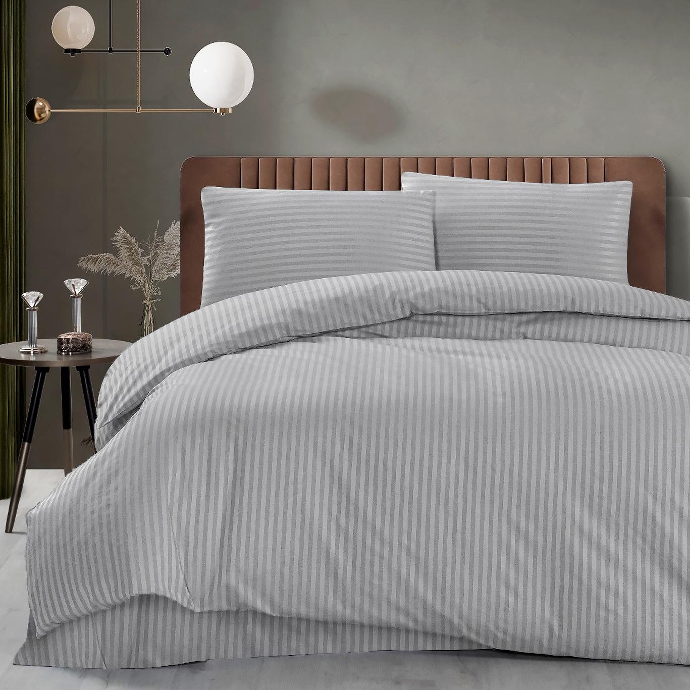 Комплект постельного белья семейный Zastelli сатин 2х145х210 см Серый (22536)