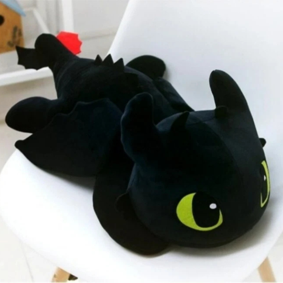 Мягкая игрушка Дракон ночная фурия Беззубик с мультфильма Как приручить дракона 60 см Черный (9098/60)