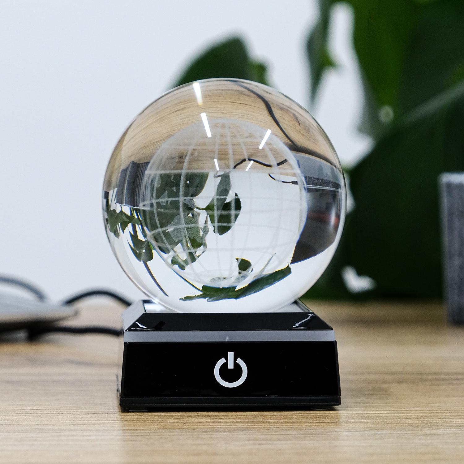 Сфера 3D Гранд Презент Земля хрустальная лазерная с LED подсветкой и USB 10,7х6,7 см (MH-Q0199-2-8D) - фото 4