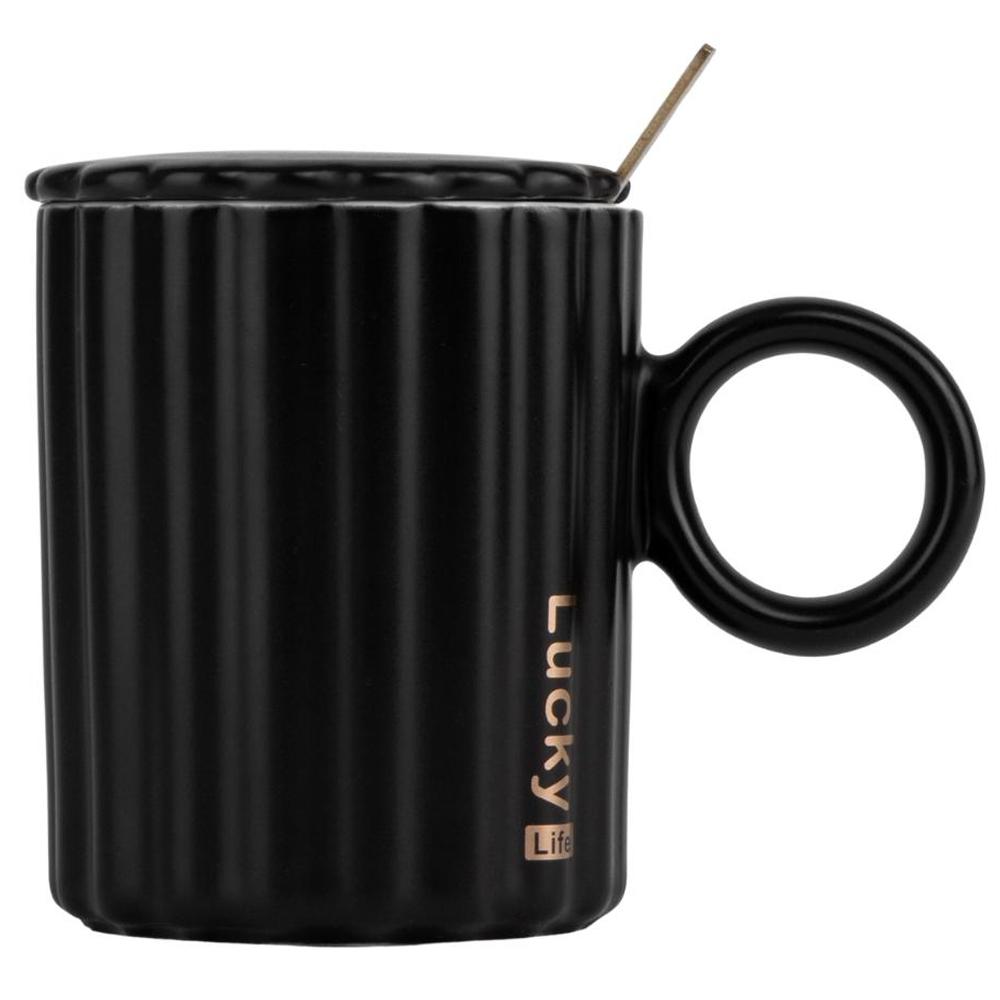 Кружка керамическая Elisey Lucky life 300 мл Черный (9050-002) Кружка керамическая Elisey Lucky life 300 мл Черный (9050-002)