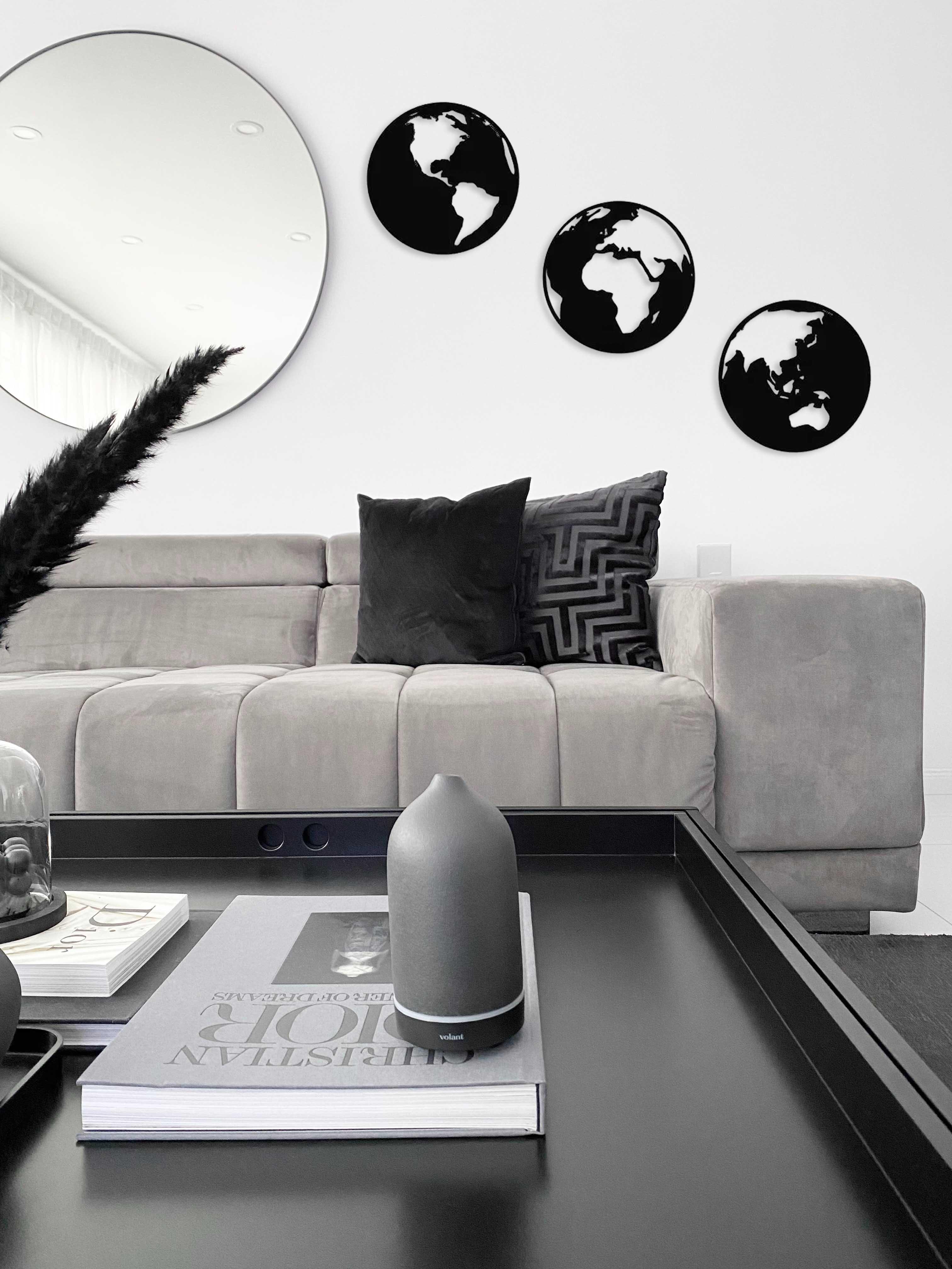 Декоративне панно Земна куля 90x30 см Чорний (01011-чор-30)