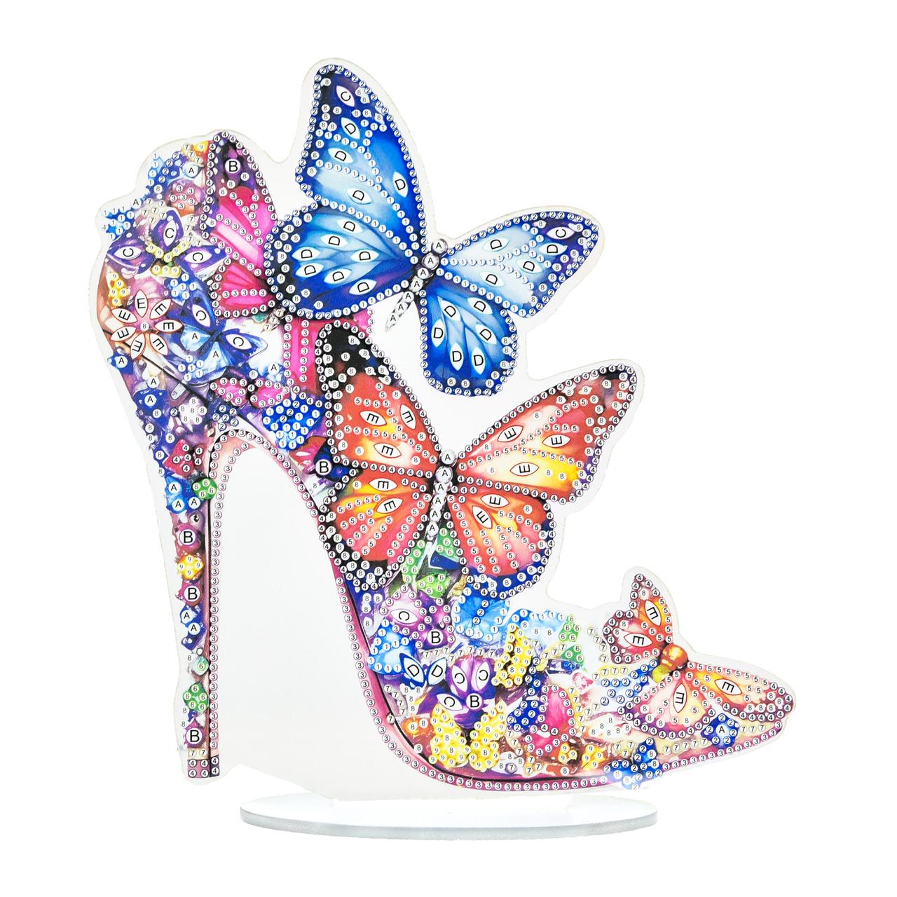 Алмазная мозаика Strateg Хрустальный башмачок на подставке 25х25 см (YKLZ15215)