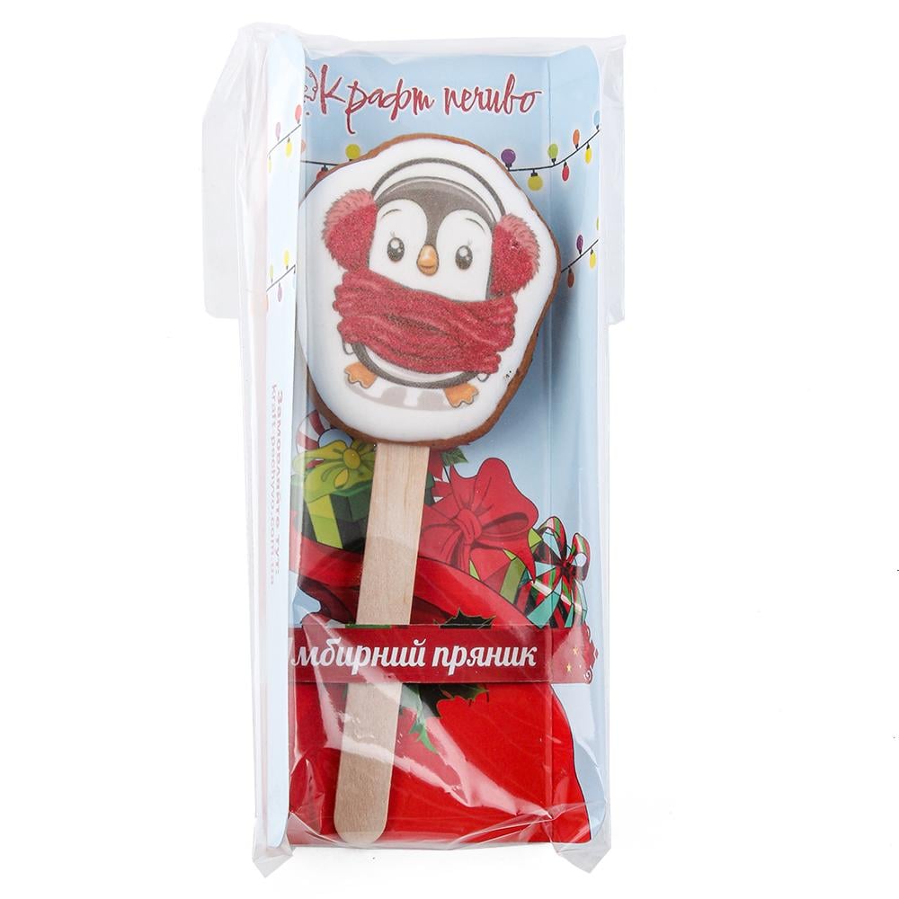 Пряник с принтом на палочке Крафт печиво Новый год мини 17 г