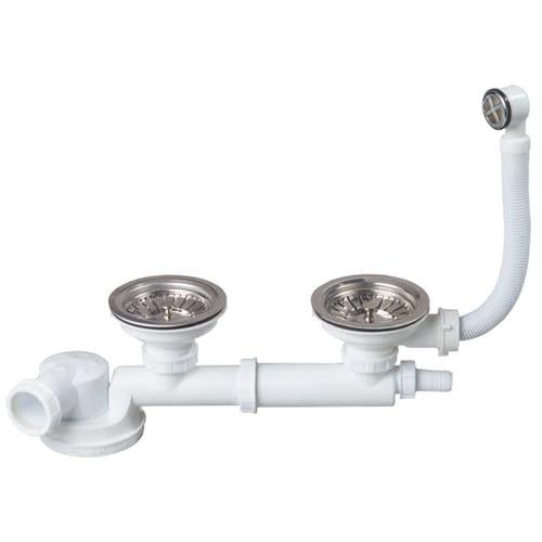 Сифон для кухонной мойки Wirquin Espace 9542400 двойной 1 1/2" (223922)