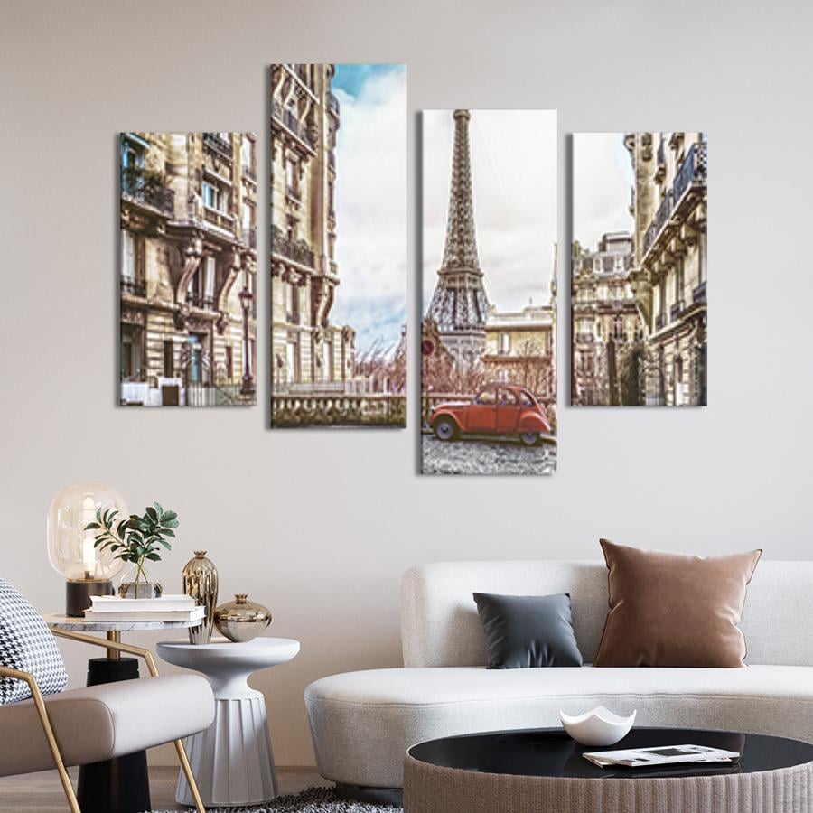 Картина модульная из 4 частей Вид издалека на Эйфелеву Башню XL 149x106 см (396-42)