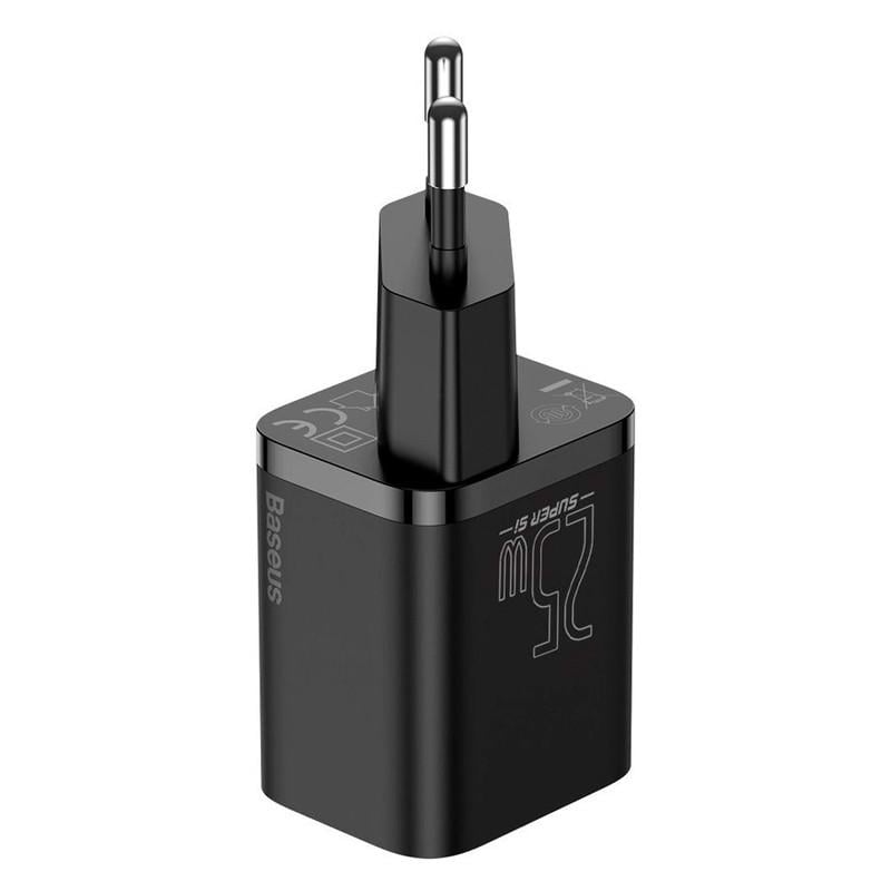 Блок питания и кабель Baseus Super Silicone PD Charger Type-C 25W 3А TZCCSUP-L01 1 м Black - фото 2