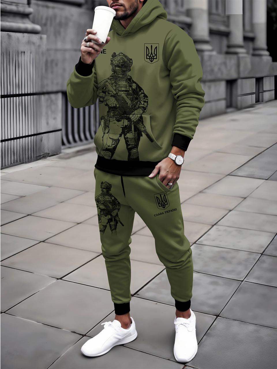 Спортивний костюм чоловічий Солдат XL Хакі (10079)