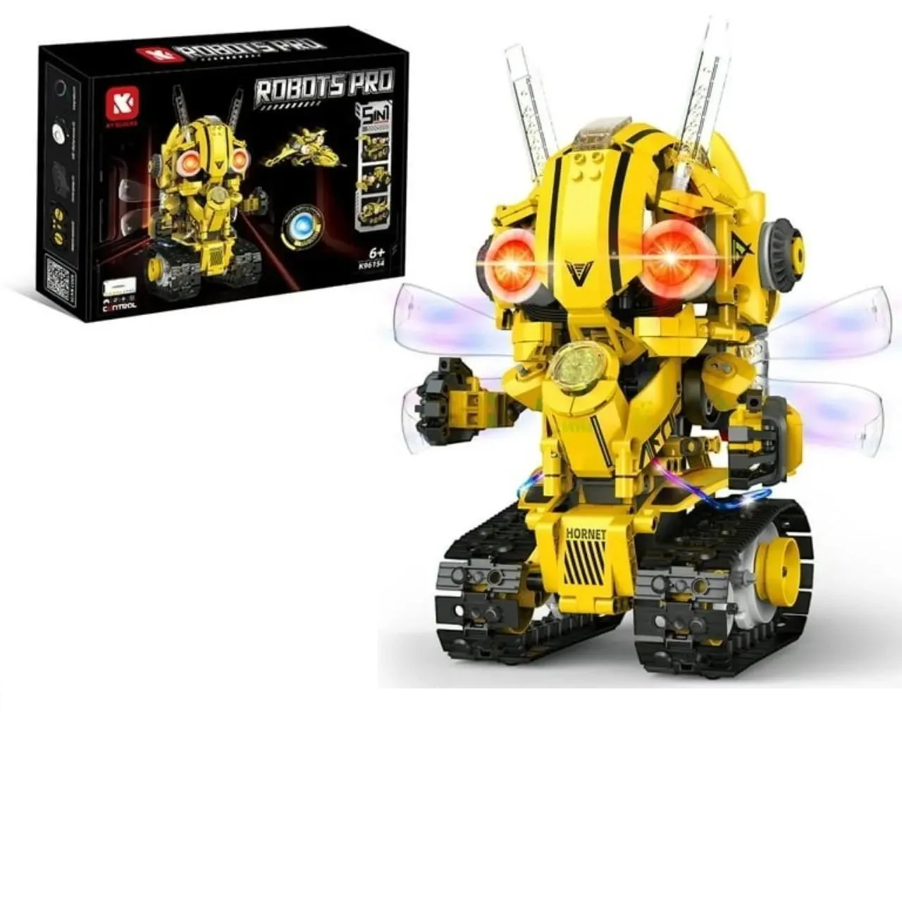 Конструктор-трансформер STEM 5в1 Робот-воїн/Винищувач/Спецтехніка на радіокеруванні та смартфоні STEM (K96154)