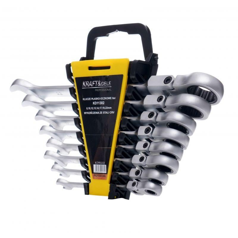 Набір ріжково-накидних ключів Kraft&Dele KD11302 8-22 мм 8 шт. - фото 2