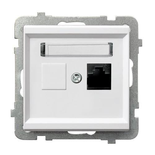 Розетка компьютерная одинарная Ospel Sonata без рамки Белый (29319363)