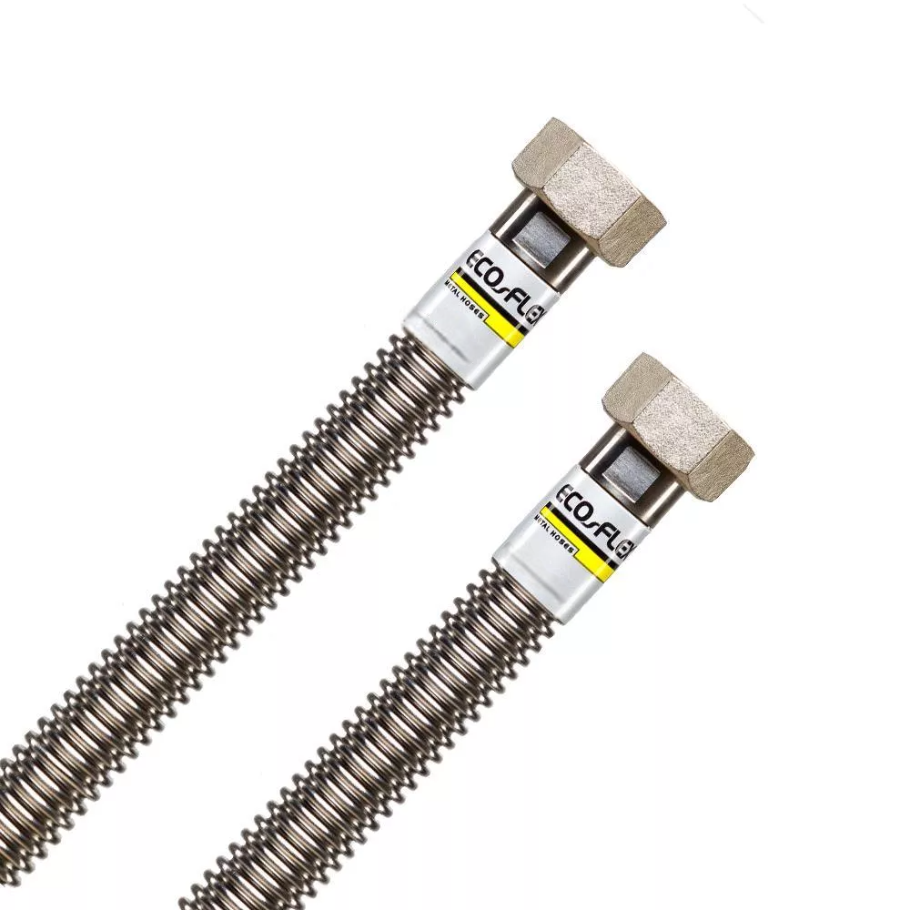 Шланг гофрований нержавіючий Eco-Flex вода-тепло гайка-гайка 3/4" 20 см (SQ-1027788)