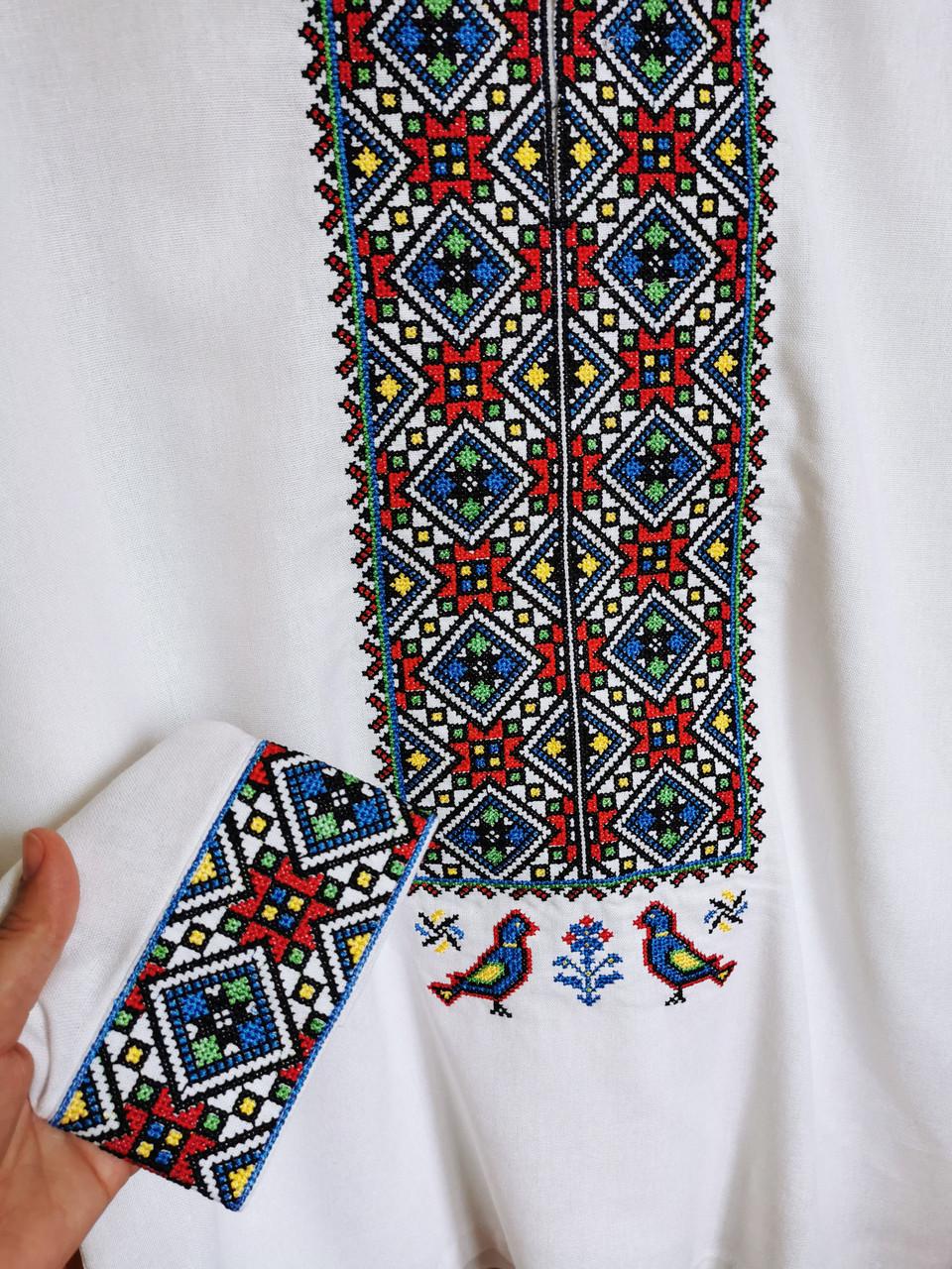 Вышиванка мужская из льна с длинным рукавом 2XL Белый (2131785210) - фото 7 Вышиванка мужская из льна с длинным рукавом 2XL Белый (2131785210) - фото 7