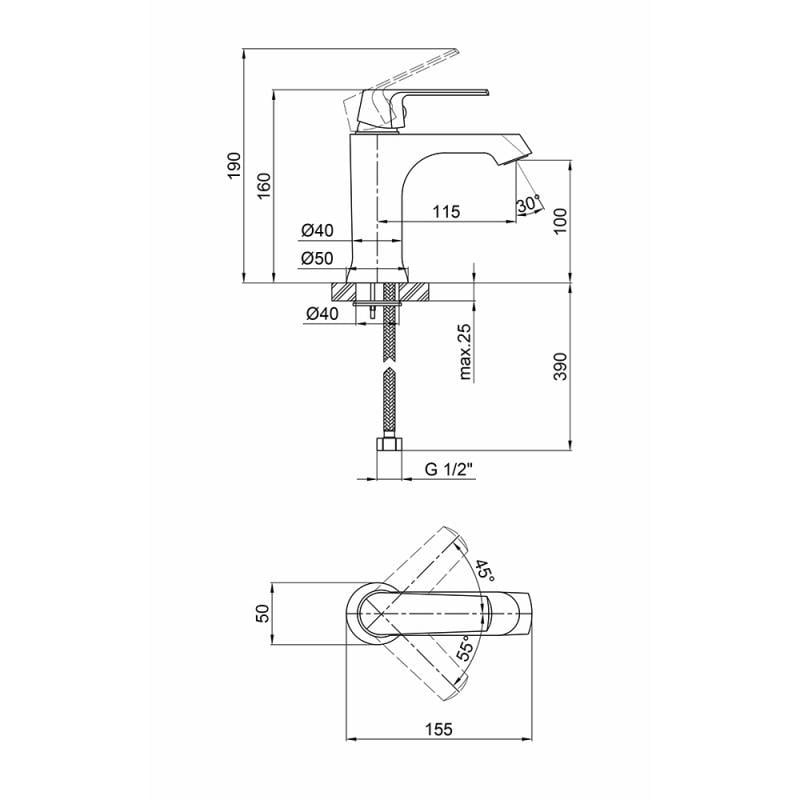 Змішувач для раковини Q-tap Fresh WCR 001F (SD00028536) - фото 2