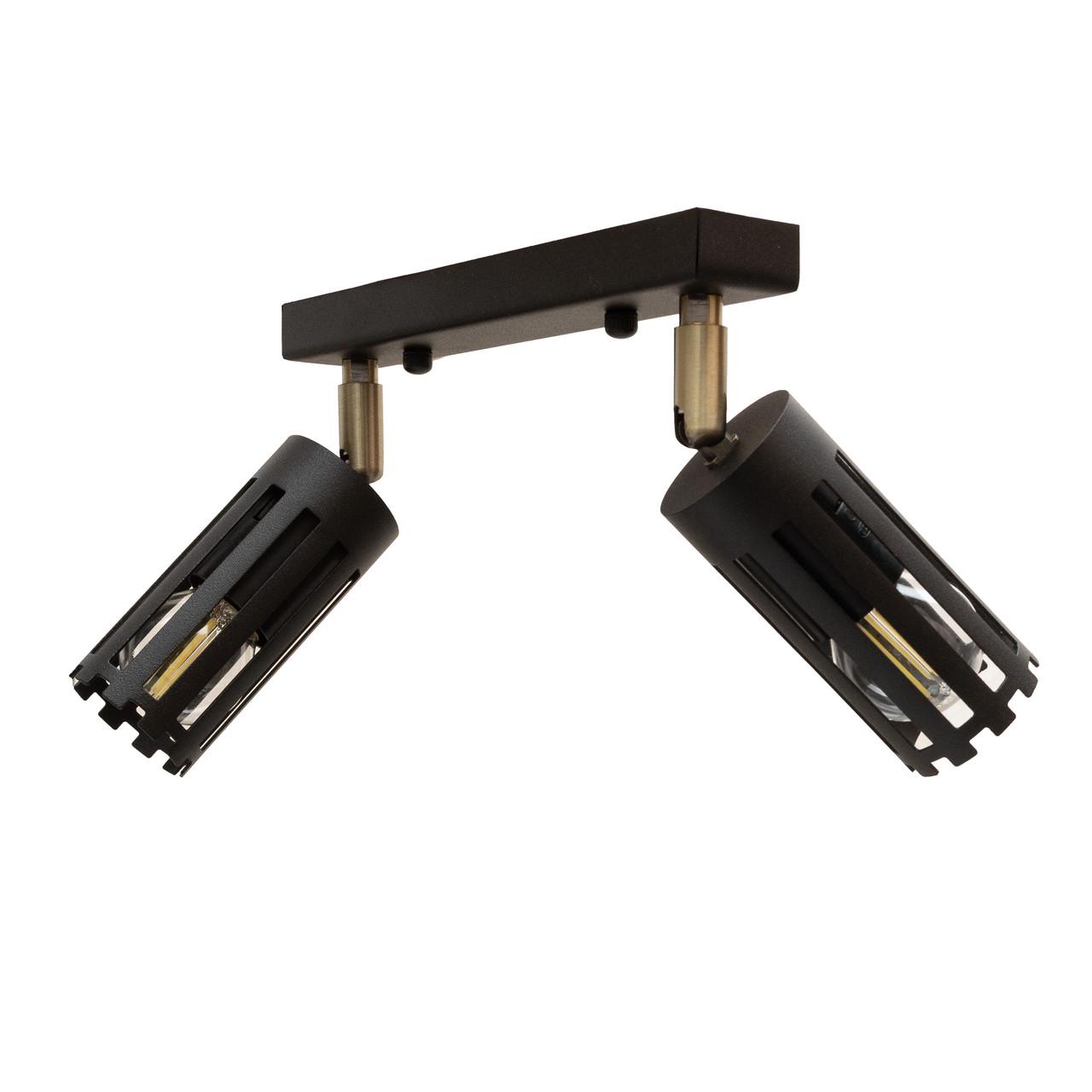 Спот-светильник MSK ELECTRIC Teramo с поворотным механизмом под две лампы Е27 Черный (NL 18050-2 BK) - фото 3