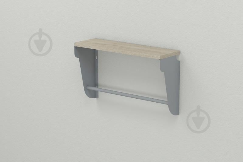Полка настенная Ferrum-decor Свит 300x700x150 металл Серый ДСП Сонома 16 мм (SVI0060)