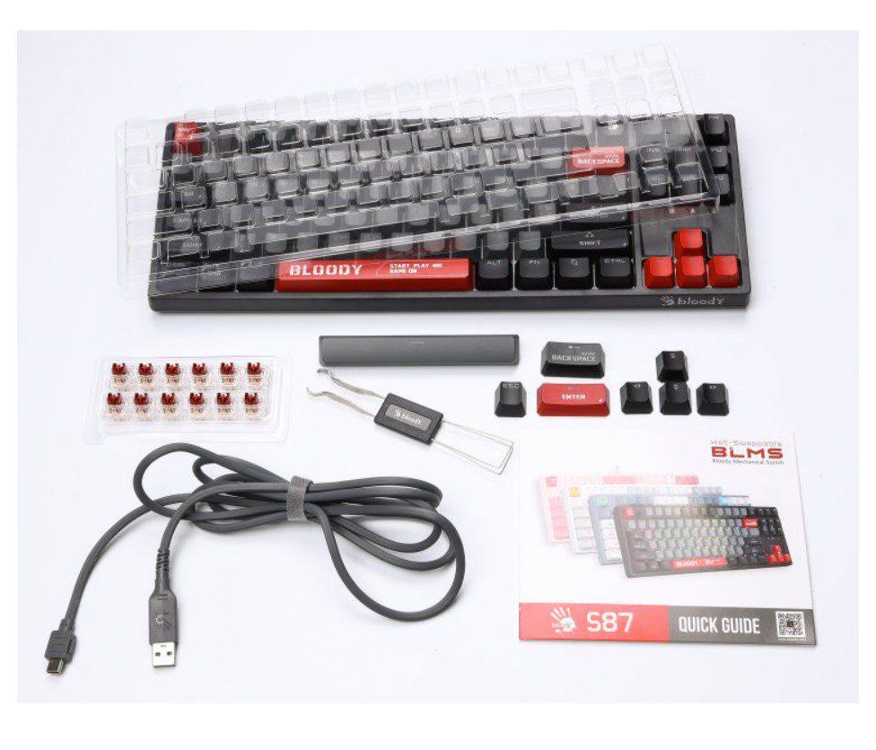 Клавиатура механическая игровая A4Tech S-87 Bloody Black Energy BLMS Red Plus Switch Eng/Rus/Ukr - фото 8 Клавиатура механическая игровая A4Tech S-87 Bloody Black Energy BLMS Red Plus Switch Eng/Rus/Ukr - фото 8