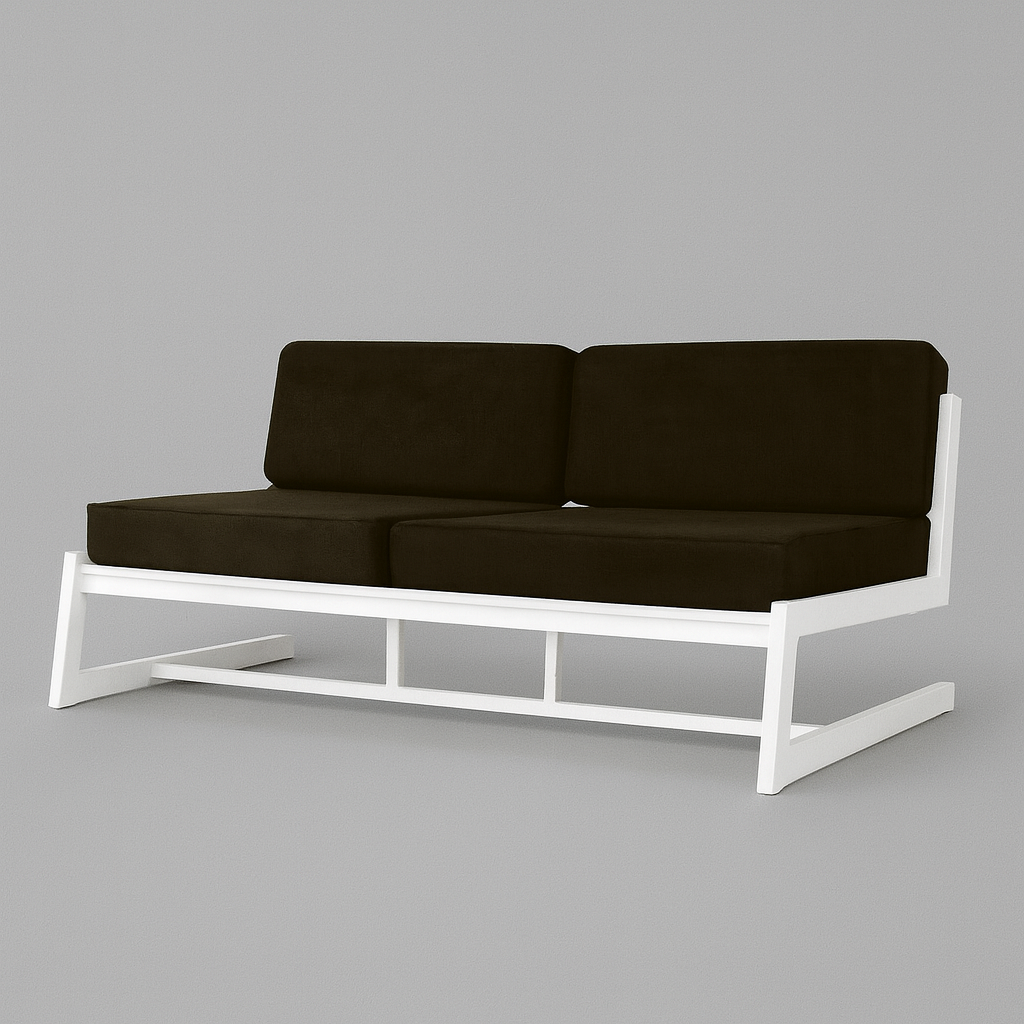 Диван металевий AVVS tech Атлас вуличний лофт рогожка 126 см Коричневий/Білий (30222919) - фото 1