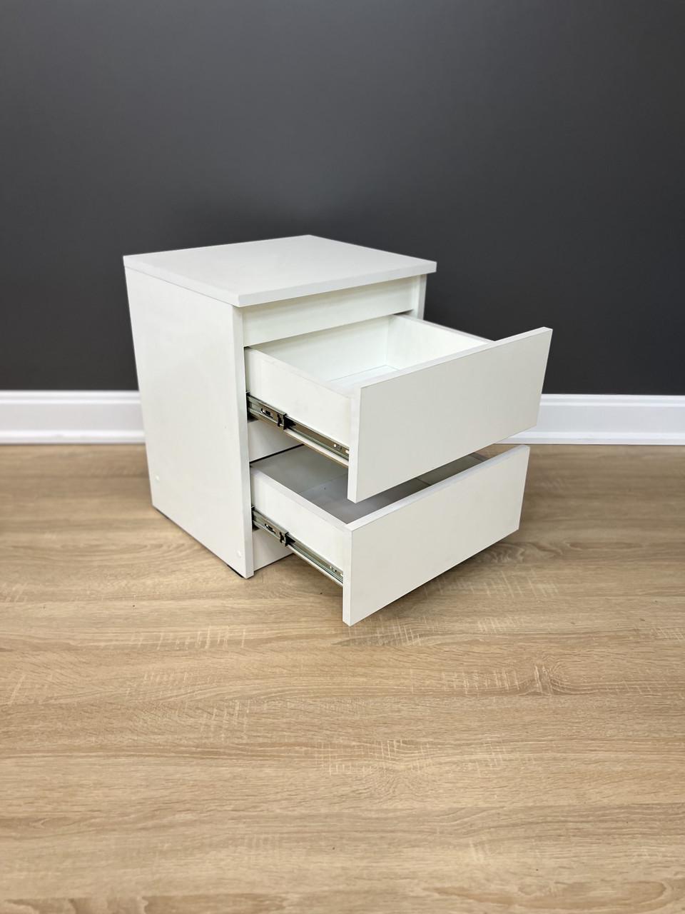 Приліжкова тумба Кватро 2 шухляди 400х480х340 мм Білий - фото 7 Приліжкова тумба Кватро 2 шухляди 400х480х340 мм Білий - фото 7