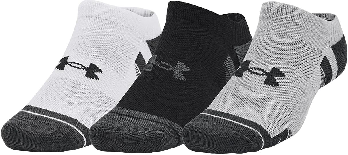 Носки Under Armour PERFORMANCE TECH 3PK NS 3 пары M Черно-серо-белый (1379503-011)