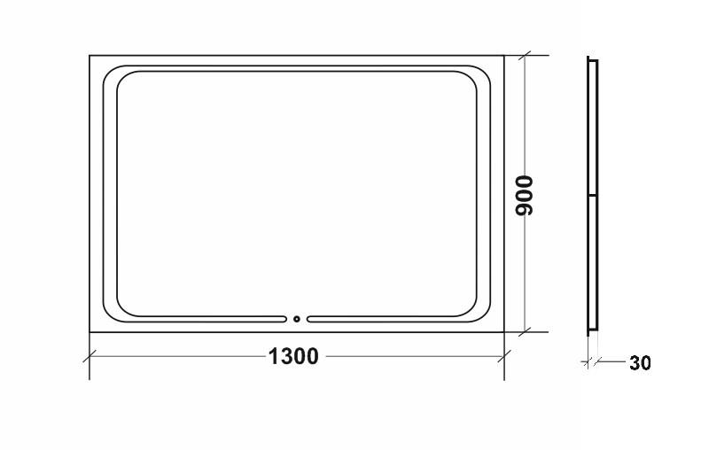 Зеркало для ванной комнаты Мэйв с LED подсветкой и сенсором 900х1300 мм (MAEVE-900х1300) - фото 3