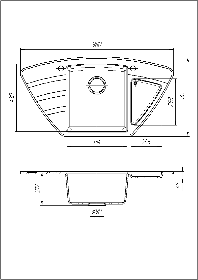 Кухонна мийка гранітна Galati Jorum 98B Antracit (3467) - фото 6