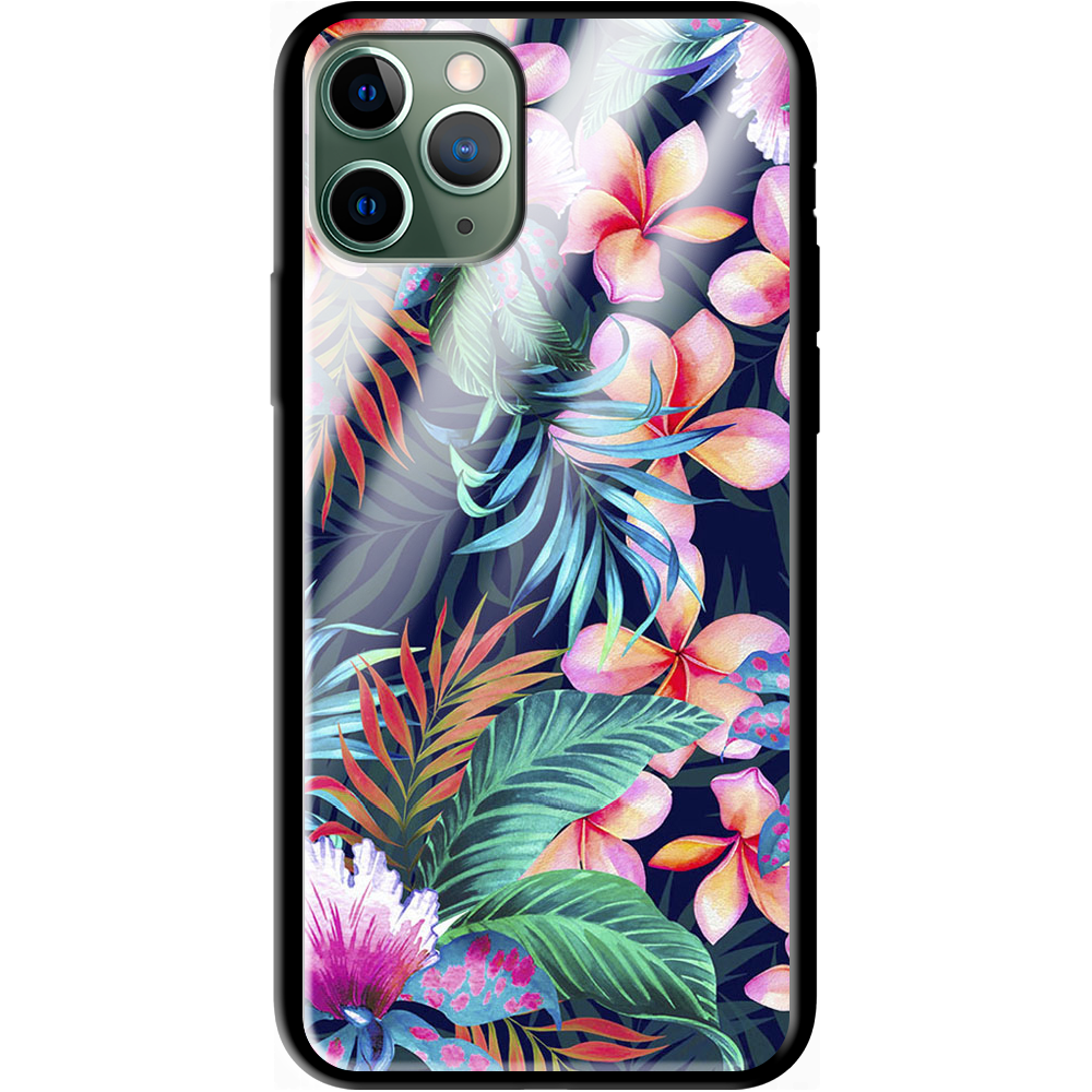 Чохол Boxface iPhone 11 Pro flowers in the tropics Чорний силікон зі склом (38189-up1971-38346)