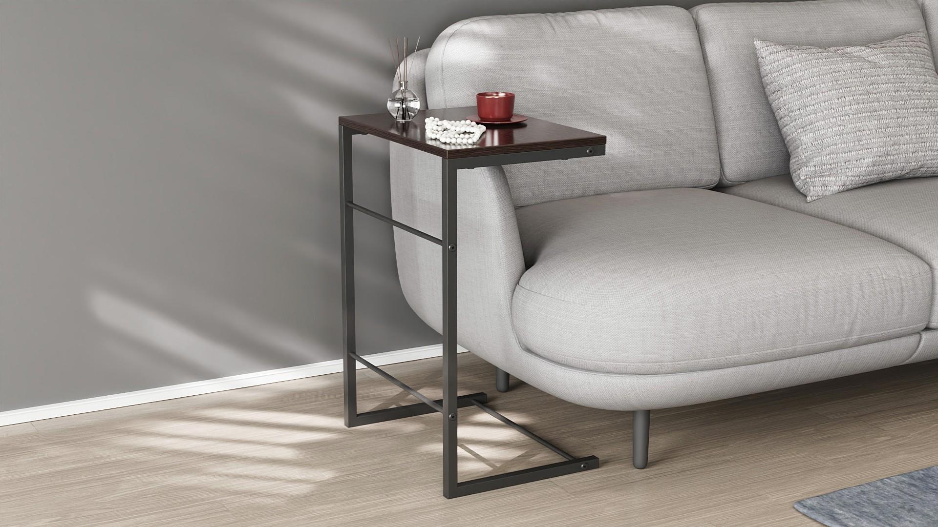 Столик Ferrum-decor Террі метал/ДСП 16 мм 650x440x330 мм Чорний/Венге Магія (FRD-105316)