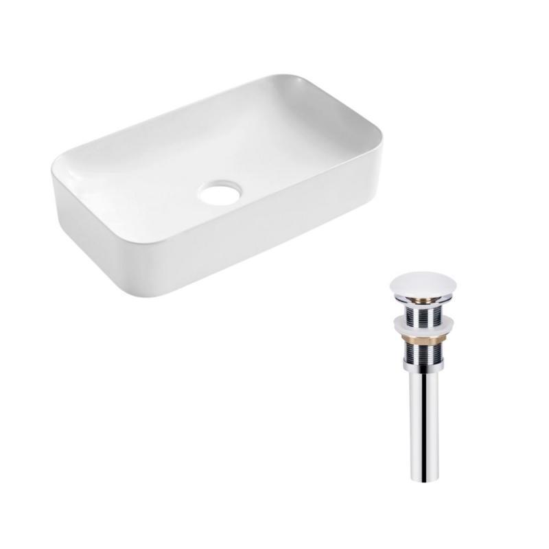 Раковина накладная прямоугольная Qtap Tern 610x350x135 мм с донным клапаном PU02 White (SD00053428) Раковина накладная прямоугольная Qtap Tern 610x350x135 мм с донным клапаном PU02 White (SD00053428)
