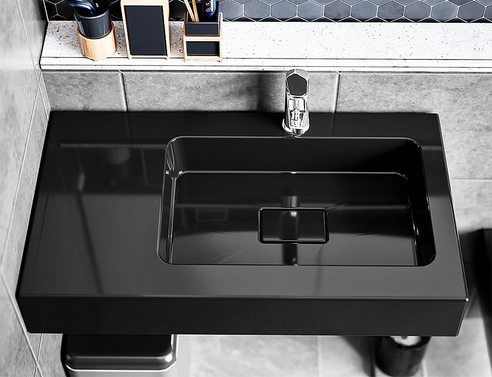 Умивальник підвісний Status Merlin L Black (698)