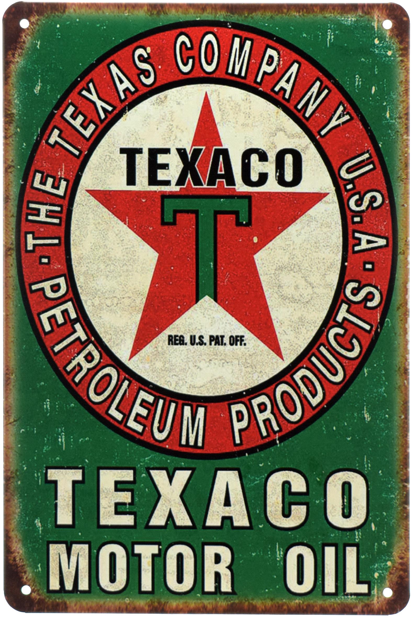 Табличка металева Texaco Motor Oil 20x30 см