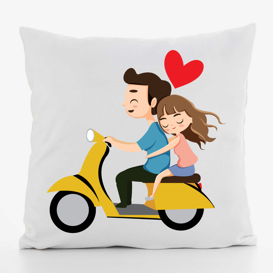 Подушка декоративная с принтом Влюбленные габардин 30х30 см (1255)