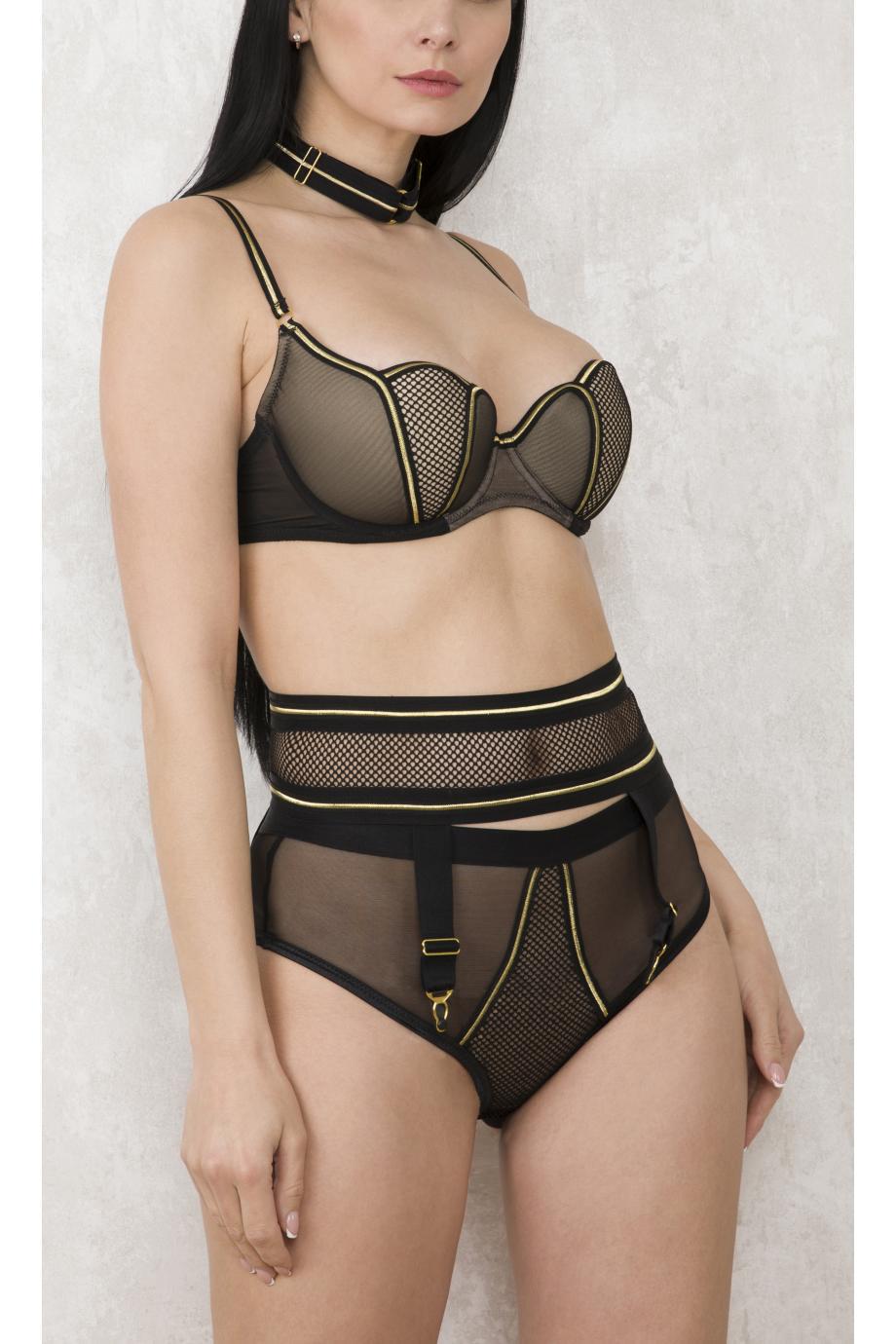 Бюстгальтер с пуш апом V.I.P.A 80C Черный/Золотой (1990)