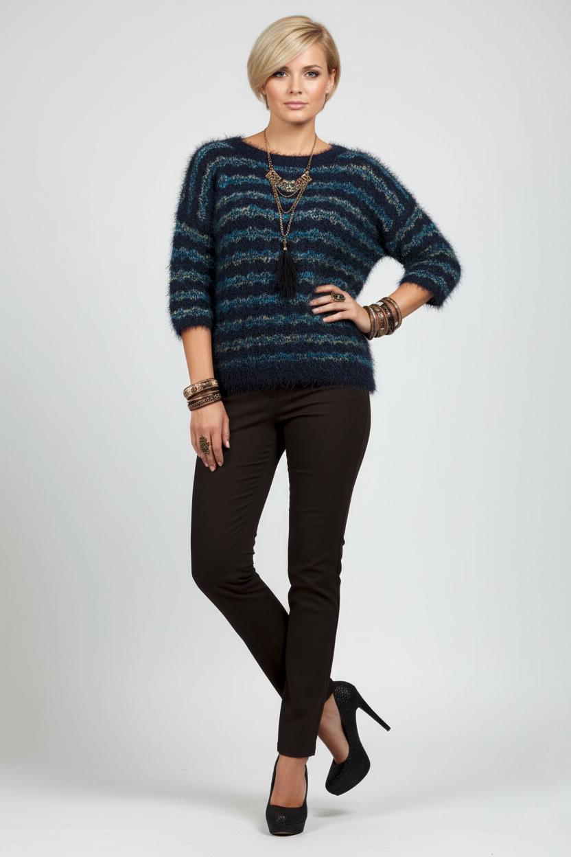 Свитер женский демисезонный Forza Viva FV-5540090 Трава р. 42 Синий (17852153) - фото 8