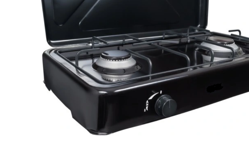 Плита газовая Nurgaz-3006 настольная 2-х конфорочная с крышкой Черный (3006) - фото 3 Плита газовая Nurgaz-3006 настольная 2-х конфорочная с крышкой Черный (3006) - фото 3