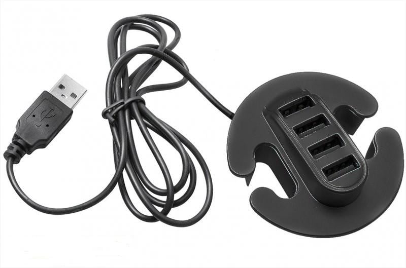 Адаптер GTV на 4 USB Черный