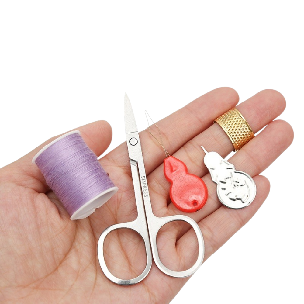 Набір для шиття нитки голки ножиці та аксесуари з сумкою на блискавці Чорний - фото 4 Набір для шиття нитки голки ножиці та аксесуари з сумкою на блискавці Чорний - фото 4