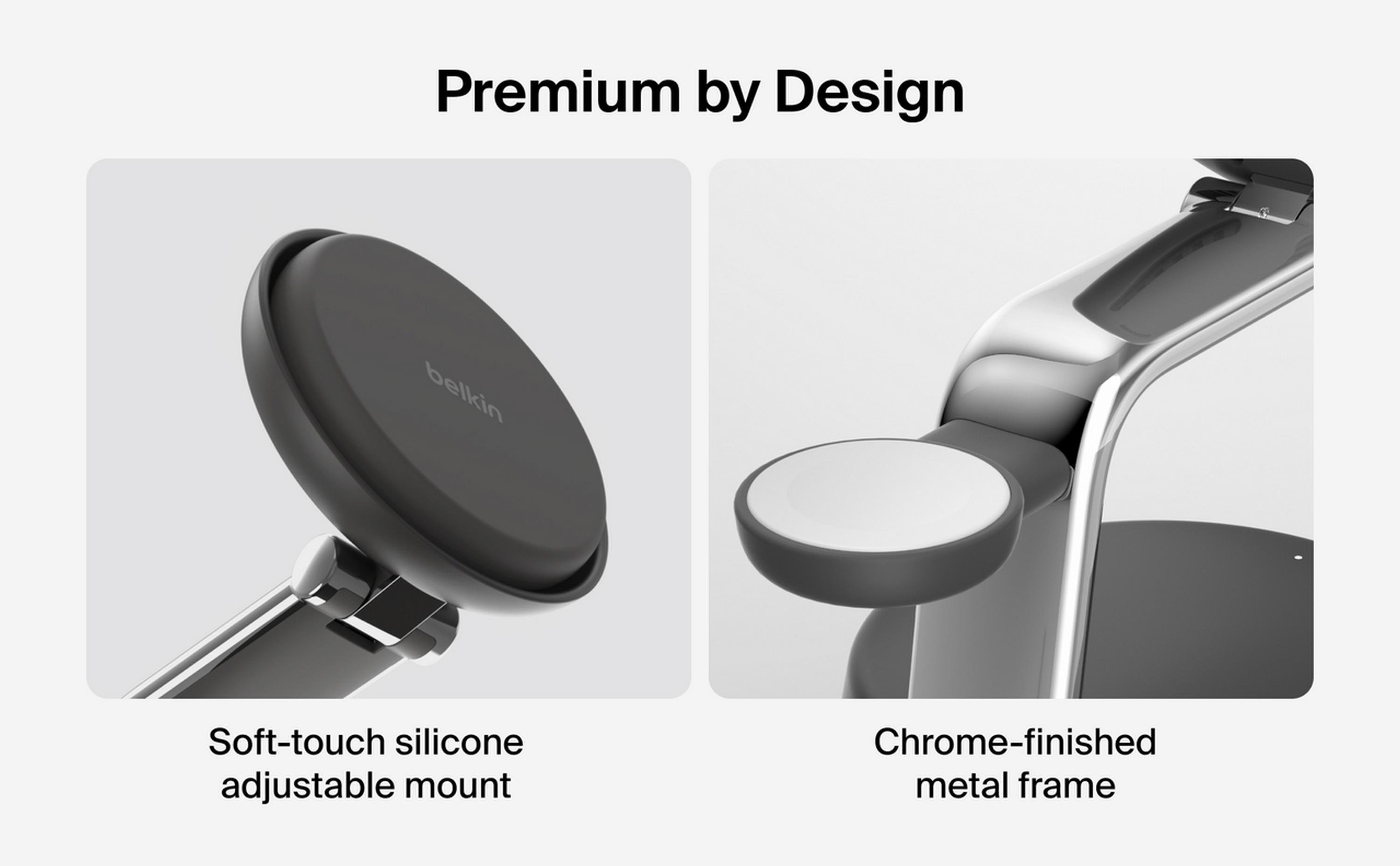 Зарядное устройство беспроводное Belkin UltraCharge Pro 3в1 Magnetic Charging Dock 25 Вт Charcoal (WIZ04 30492584) - фото 7