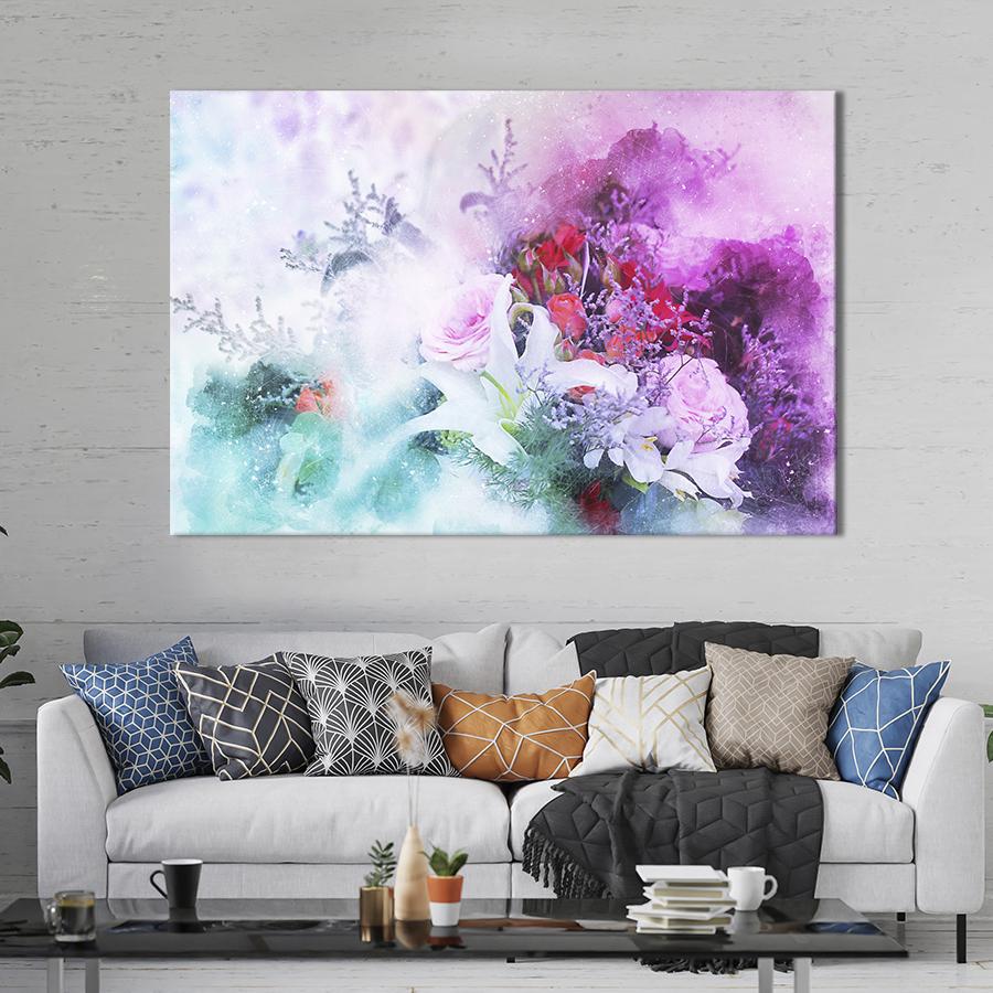 Картина на полотні Абстрактний букет квітів 75x50 см (854-1)