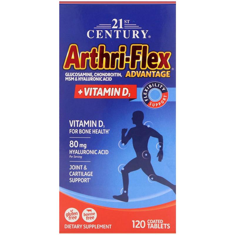 Натуральная добавка 21st Century Arthri-Flex Advantage + Vitamin D3 120 таблеток