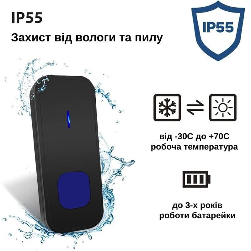 Звонок дверной Wireless Doorbell N9 Черный (3309787) - фото 5