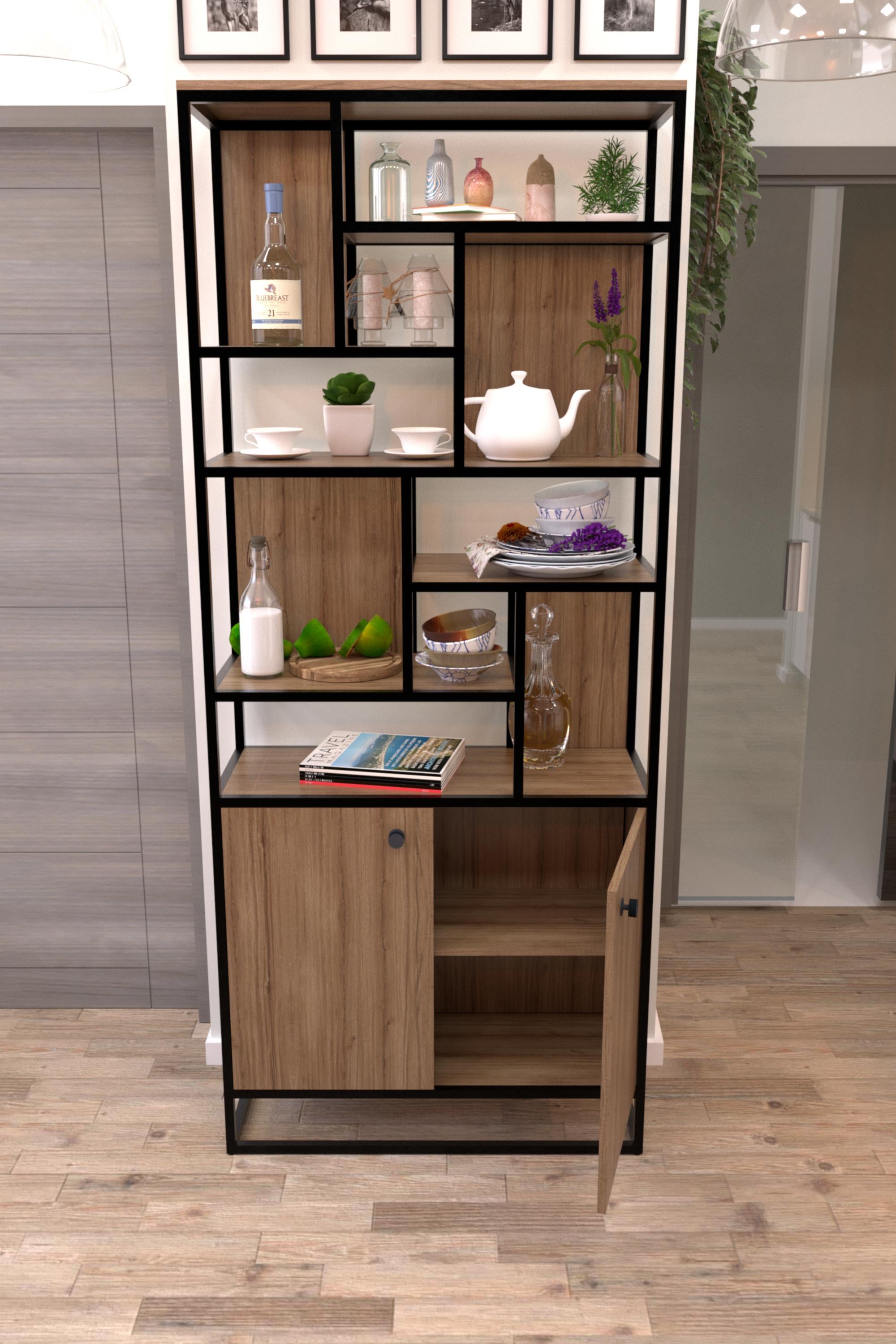 Стелаж EcoLoft Кастора в стилі лофт Монтеверде (DSP-1244-4)