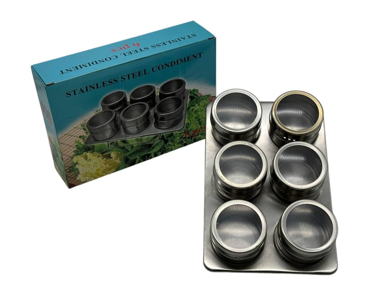 Набор емкостей для специй на магните d 6 H 4,5 см 3 пр.